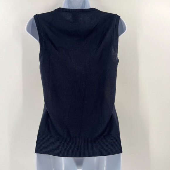 NY&CO Argyle Sweater Vest XS Yellow Navy Gray V-Neck Sleeveless Preppy Academia - Picture 2 of 8